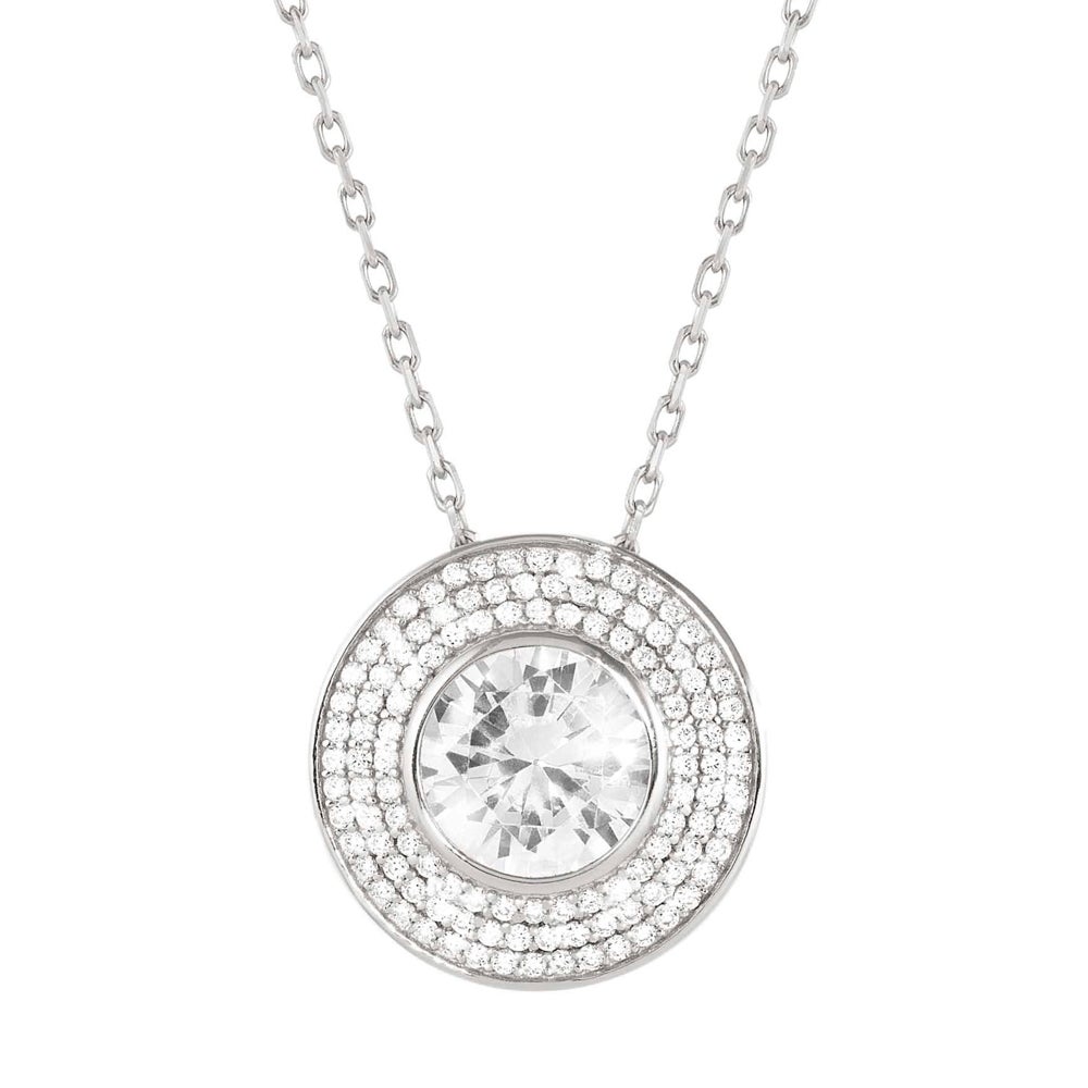 Nomination Aurea Silver Pave CZ Halo Necklace