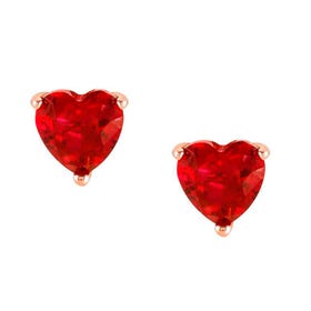 Sweetrock Sparkling Love Rose Gold Plated Heart Stud Earrings
