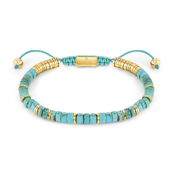 Instinct Style Gold PVD Turquoise Cord Bracelet