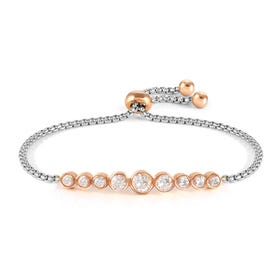 Milleluci Rose PVD Plated White Round Crystal Bracelet