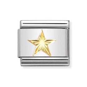 Classic Gold Star with Etched Detail Charm