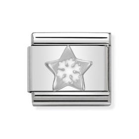 Classic Silver Star with Snowflake Charm