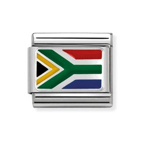 Classic Silver South Africa Flag Charm