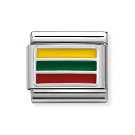 Classic Silver Lithuania Flag Charm