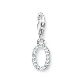 Silver Zirconia Letter O Charm