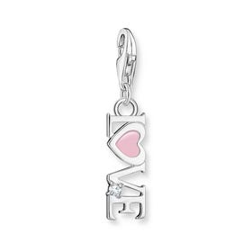 Silver Pink Heart Love Charm