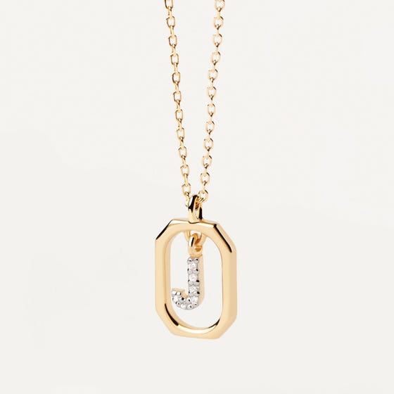 Gold Plated Mini Letter J Necklace