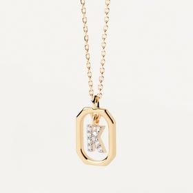 Gold Plated Mini Letter K Necklace