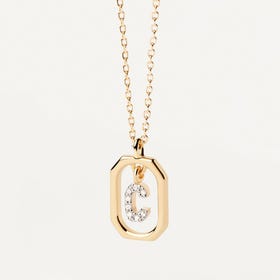 Gold Plated Mini Letter C Necklace