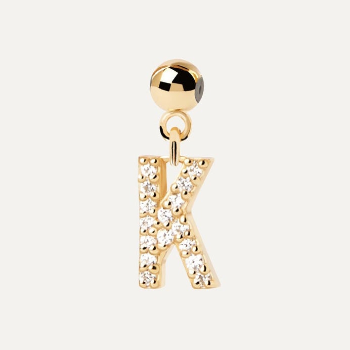 PDPAOLA Gold Plated Letter K Charm