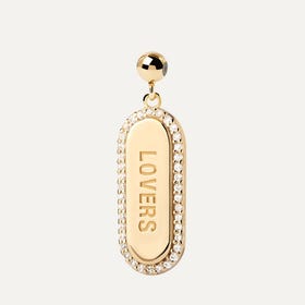 Gold Plated Zirconia Lovers Charm