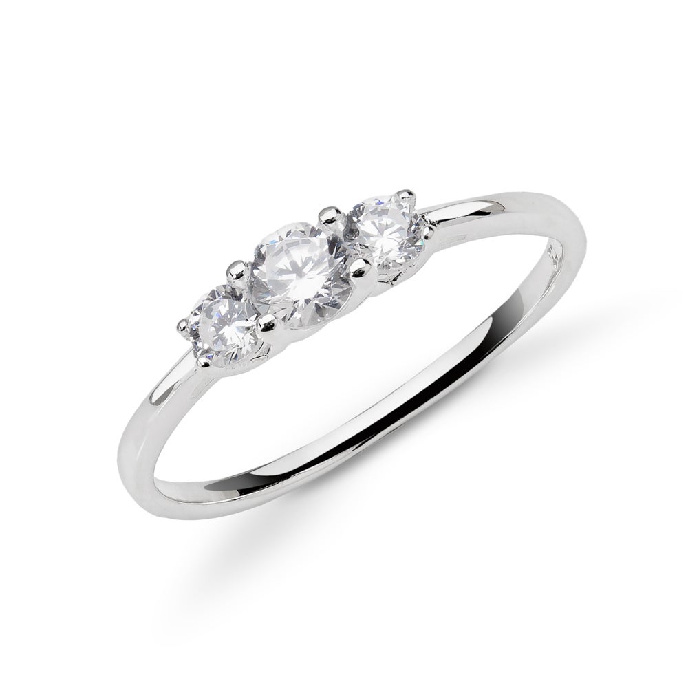 John Greed Signature Silver CZ Trio Ring