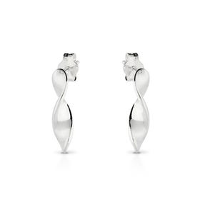 Signature Silver Twisted Infinity Drop Stud Earrings