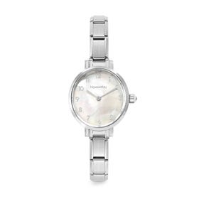 Classic Time White Mother of Pearl Oval Dial Watch
