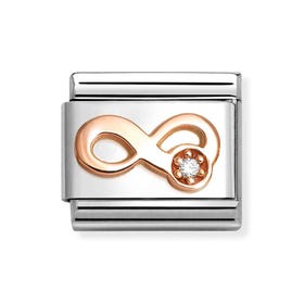 Classic Rose Gold White CZ Infinity Charm