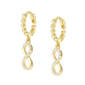 Lovecloud Gold Plated CZ Infinity Hoop Earrings
