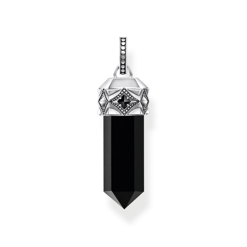 THOMAS SABO Rebel Silver Onyx Hexagon Pendant