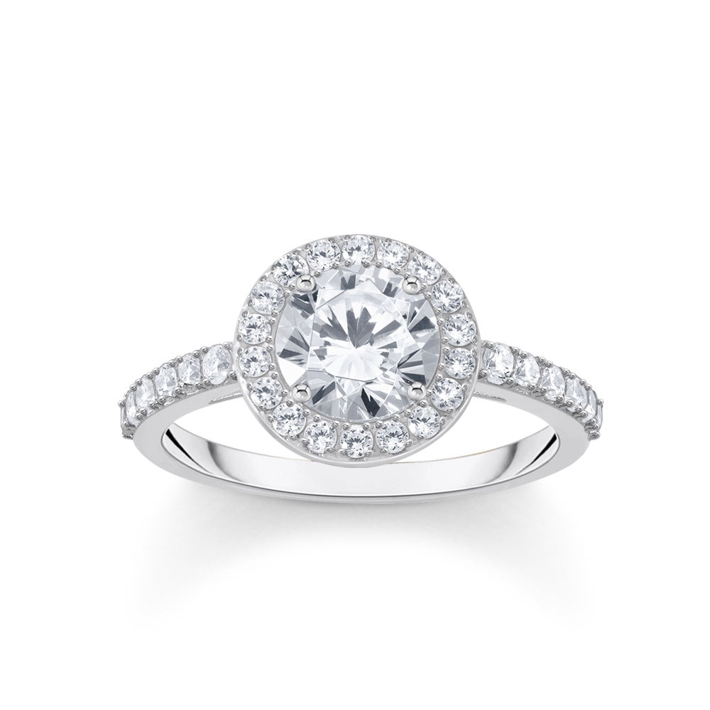 THOMAS SABO Silver White Zirconia Halo Ring