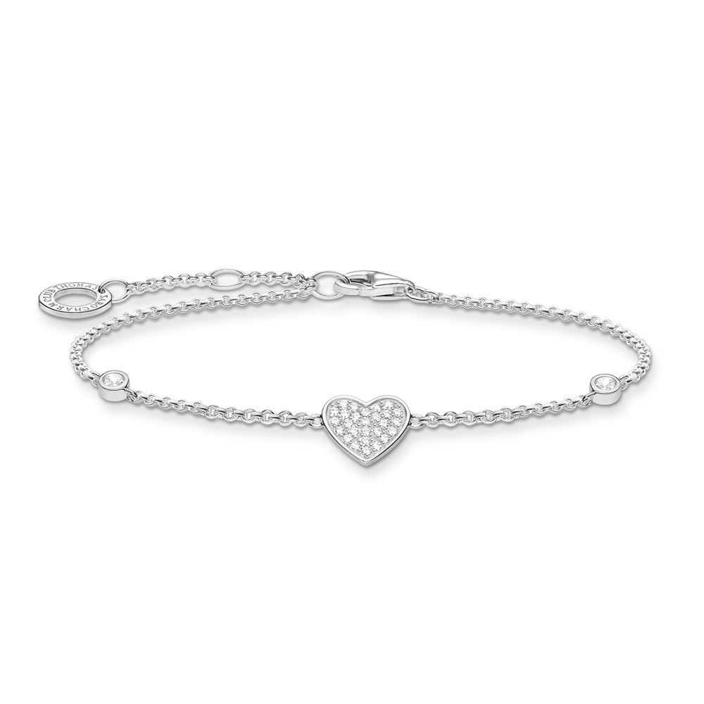 THOMAS SABO Silver Pave Zirconia Heart Bracelet