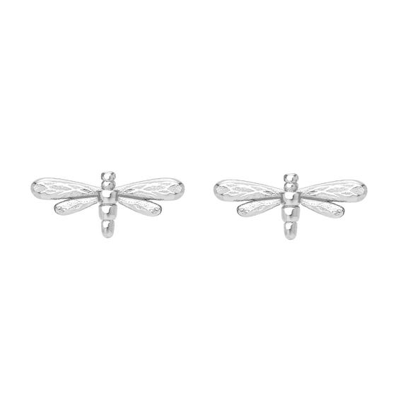 Meadow Silver Dragonfly Stud Earrings