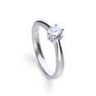 Silver Zirconia Claw Set 0.5ct Solitaire Ring
