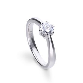 Silver Zirconia Claw Set 0.75ct Solitaire Ring