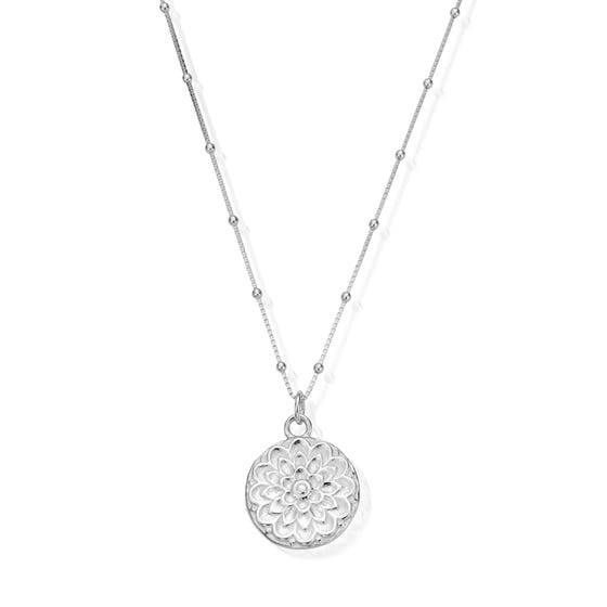 Silver Moon Flower Necklace
