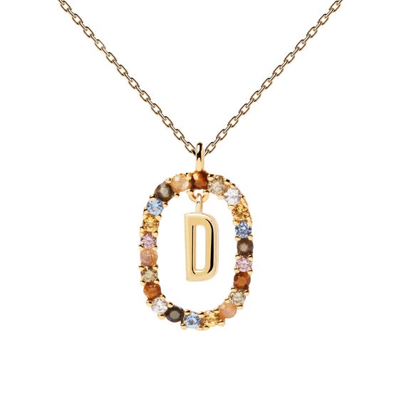 Gold Plated Floating Letter D Necklace