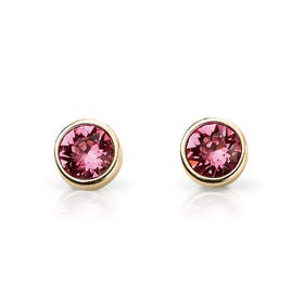 Gold Plated Silver October Birthstone Crystal Stud Earrings