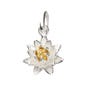 Silver July Birth Flower Water Lily Pendant Charm