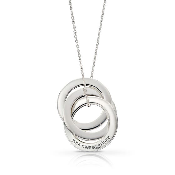 Silver Triple Interlinked Circles Necklace