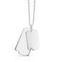 Silver Ridged Double Dog Tag Necklace