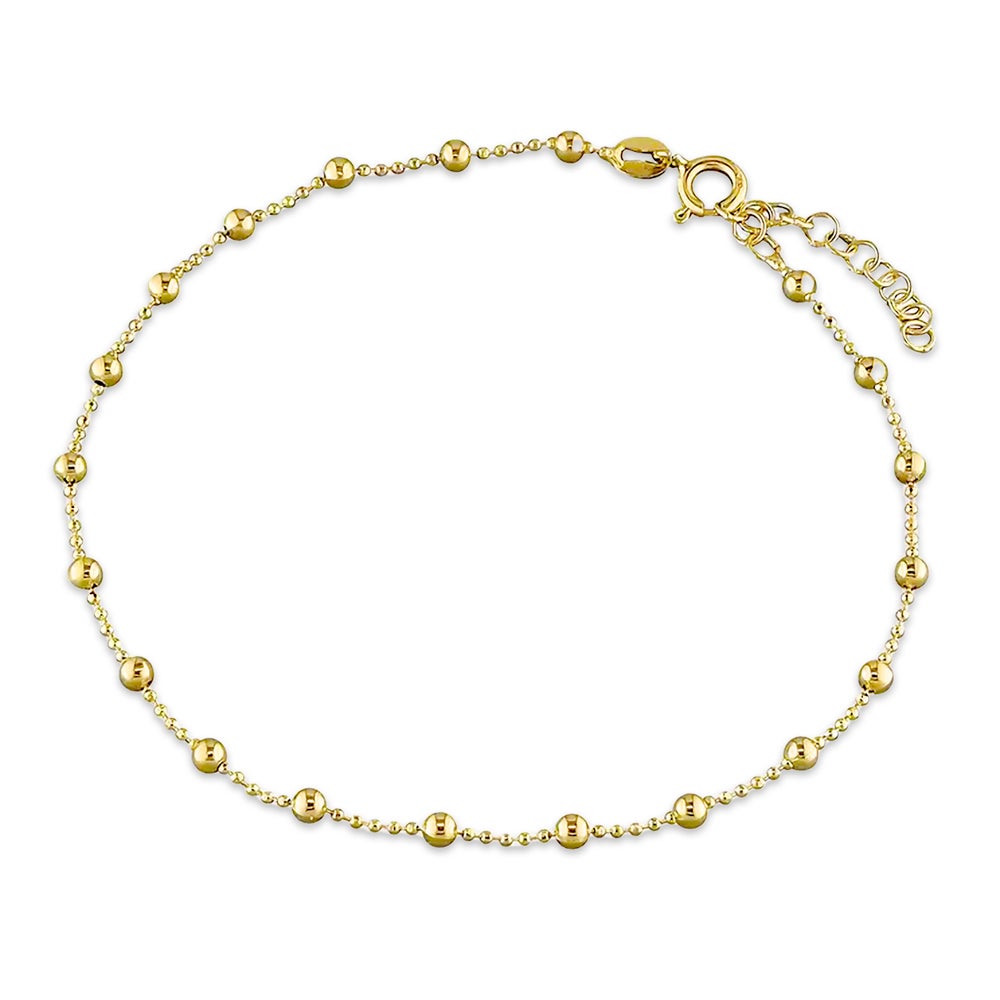 John Greed Signature Gold Plated Beaded Chain Anklet