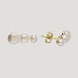 CANDY Spun Gold Plated Silver Graduated Freshwater Pearl Climber Earrings