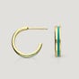 CANDY Bar Gold Plated Silver Turquoise Enamel Hoop Earrings