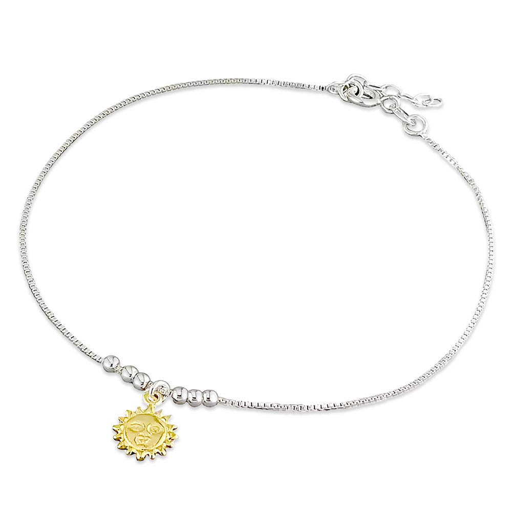 John Greed Signature Silver & Gold Plated Sun Anklet