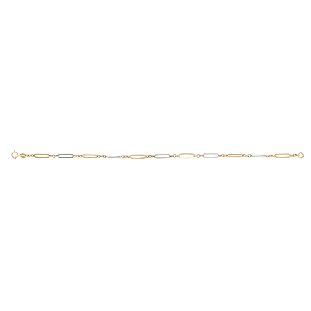 Fine Jewellery by John Greed 9ct Yellow & White Gold Elongated Link Bracelet