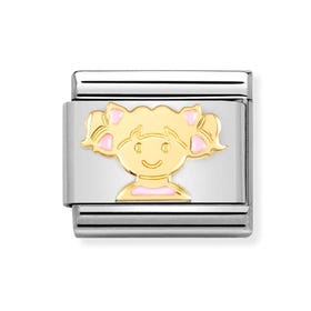 Classic Gold Pink Girl Charm
