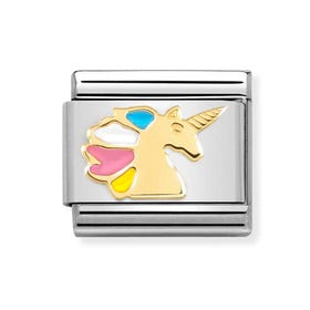 Classic Gold Multicoloured Unicorn Charm