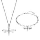Meadow Silver Dragonfly Necklace & Bracelet Set