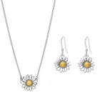 Serre Silver Sunflower Drop Jewellery Set