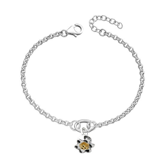 Silver May Birth Flower Lily of the Valley Charm Bracelet