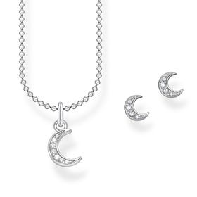 Silver Pave Moon Jewellery Set