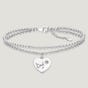 CANDY Love Silver & Aquamarine Heart Handwriting Bracelet