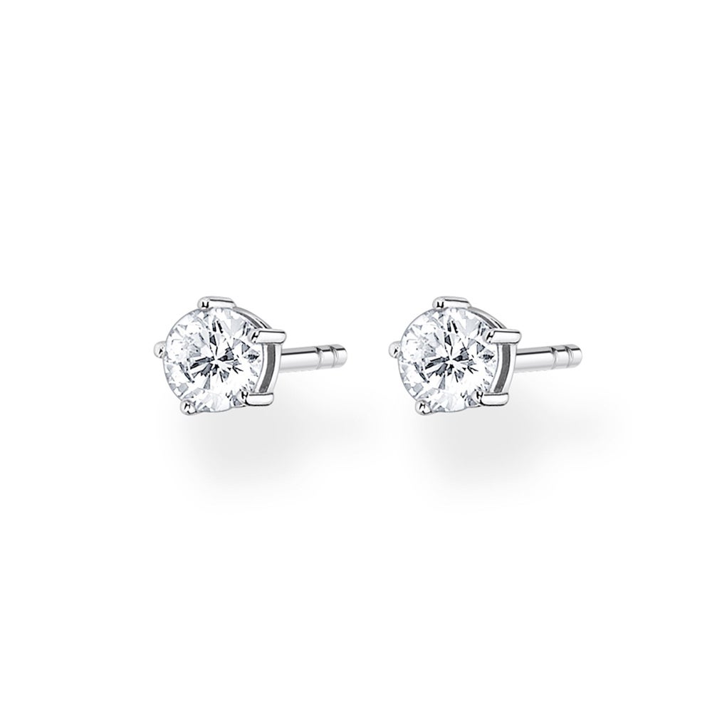 THOMAS SABO Silver Large Solitaire Stud Earrings