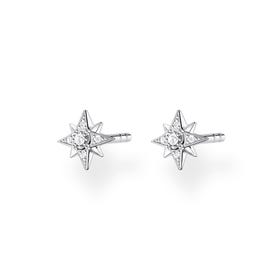 Silver Cosmic Star Stud Earrings