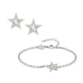 Truejoy Silver CZ Star Jewellery Set