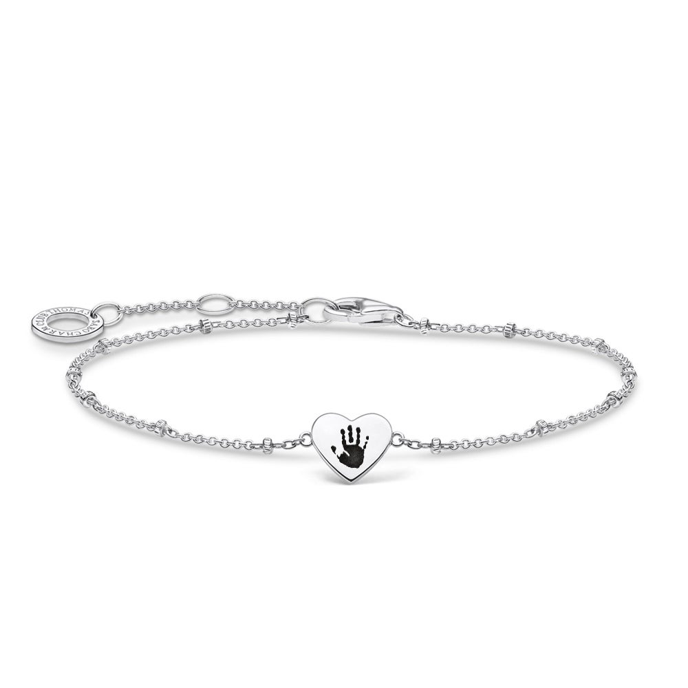 THOMAS SABO Silver Heart With Dots Handprint/Footprint Engraving Bracelet