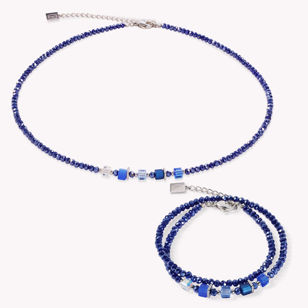 Coeur De Lion Elegance Crystals Jewellery Set Dark Blue