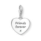Heart Charm Engraved with 'Friends forever x'